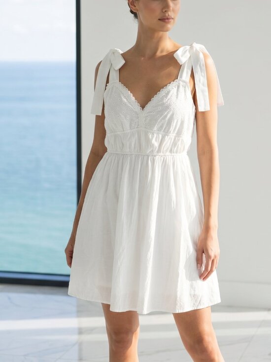 Nordstrom Dresses & Skirts - NEW $98 BLU PEPPER Nordstroms white eyelet bows mini dress M